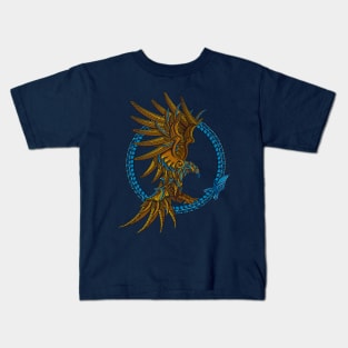 Golden eagle - Strong Wind - Strong wing - Strong will T-Shirt(no background) Kids T-Shirt